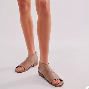 FREE PEOPLE MONT blanc classic boho Tan Leather Women's sandals 38